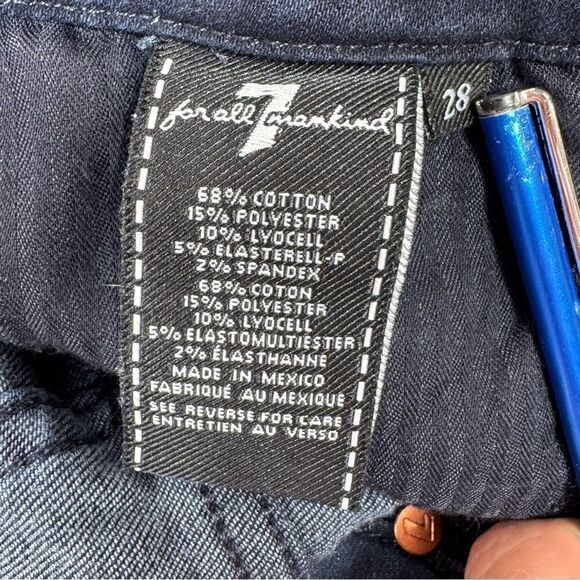 7 For All Mankind Kimmie Straight Leg Jeans Dark Blue 28 - Picture 10 of 14